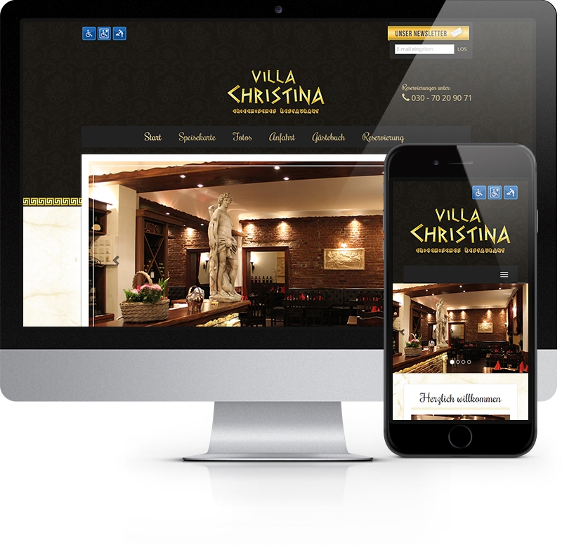 Webdesign Referenz Restaurant Villa Christina